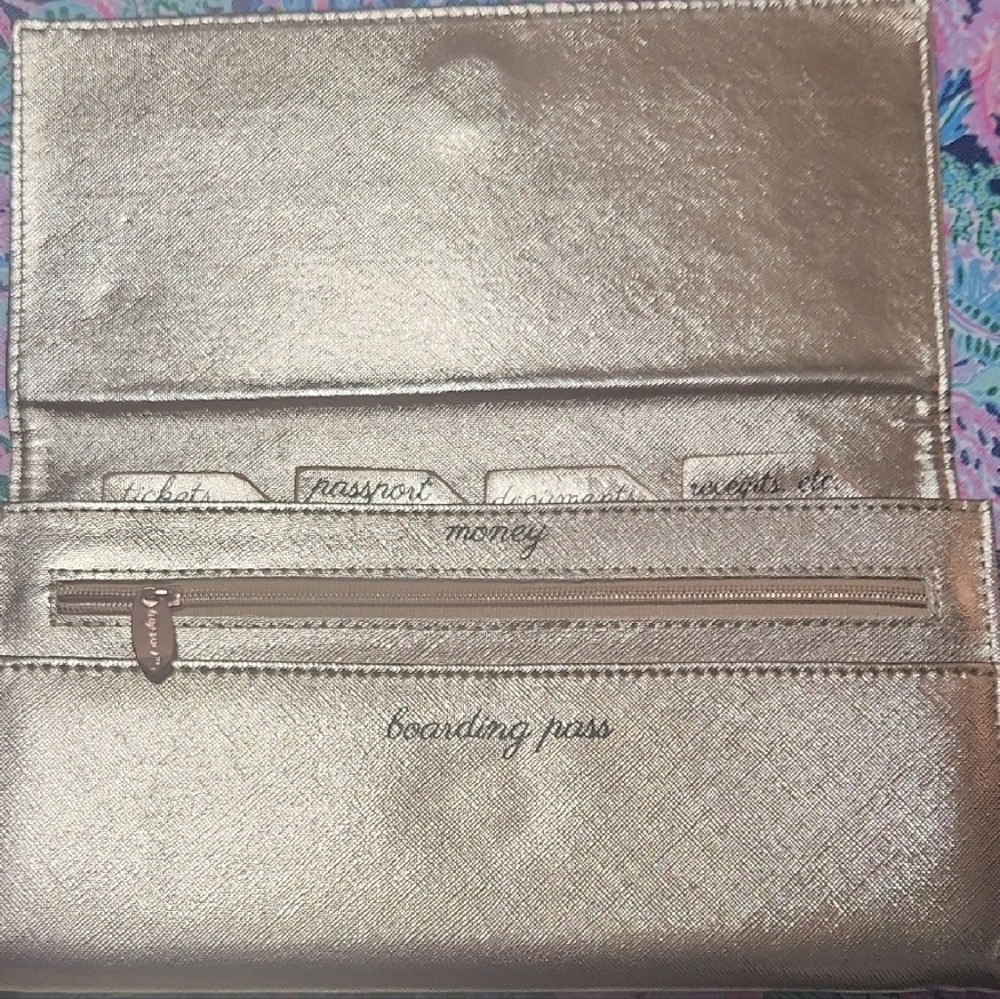 File &File Metallic Travel Wallet, Passport, Boarding Pass Compartments